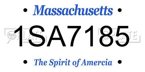 1SA7185 Massachusetts License Plate