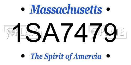 1SA7479 Massachusetts License Plate