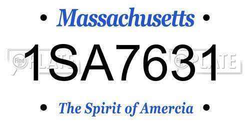 1SA7631 Massachusetts License Plate