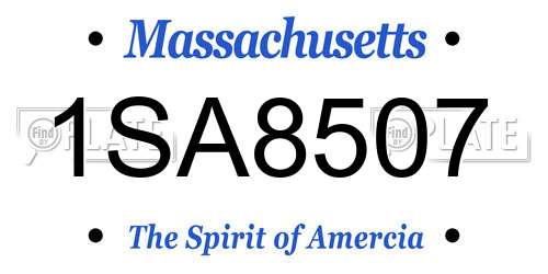 1SA8507 Massachusetts License Plate