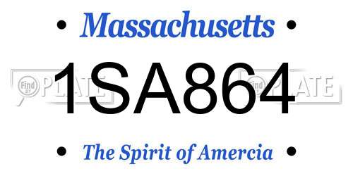 1SA864 Massachusetts License Plate