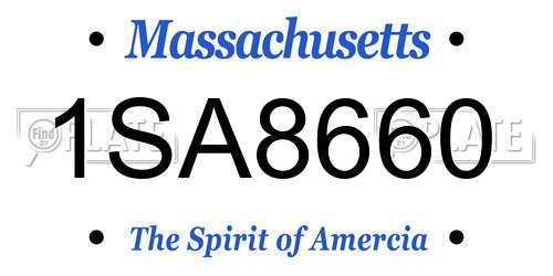 1SA8660 Massachusetts License Plate