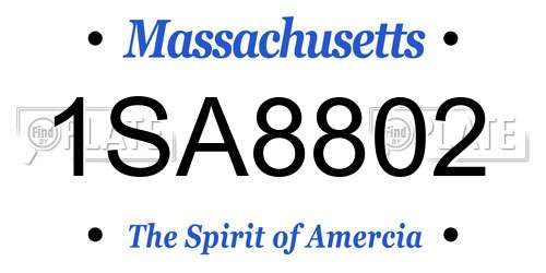 1SA8802 Massachusetts License Plate