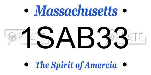 1SAB33 Massachusetts License Plate
