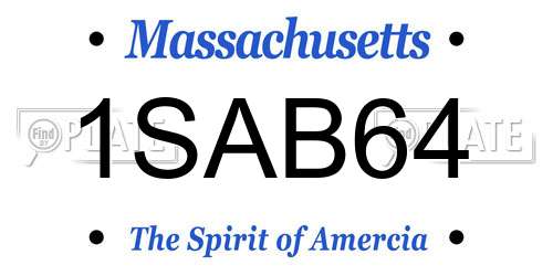 1SAB64 Massachusetts License Plate