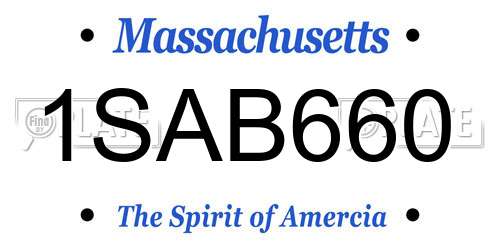 1SAB660 Massachusetts License Plate