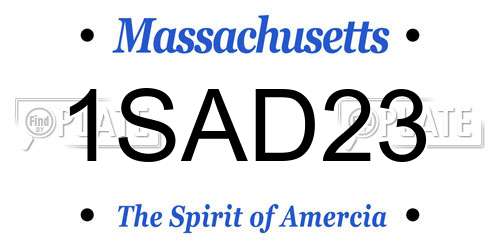 1SAD23 Massachusetts License Plate