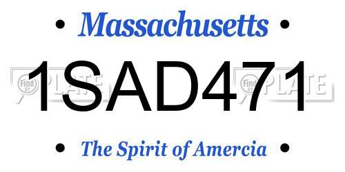 1SAD471 Massachusetts License Plate