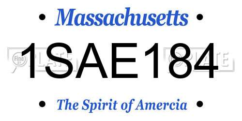 1SAE184 Massachusetts License Plate