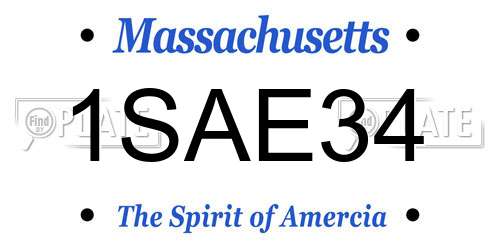 1SAE34 Massachusetts License Plate