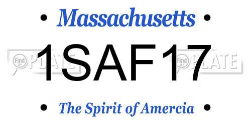 1SAF17 Massachusetts License Plate