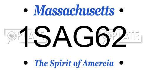 1SAG62 Massachusetts License Plate