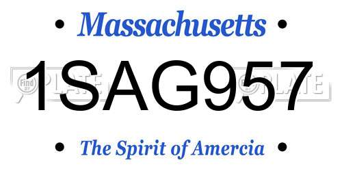 1SAG957 Massachusetts License Plate