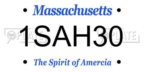1SAH30 Massachusetts License Plate