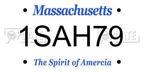 1SAH79 Massachusetts License Plate