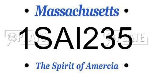 1SAI235 Massachusetts License Plate