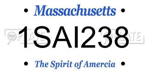 1SAI238 Massachusetts License Plate