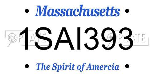1SAI393 Massachusetts License Plate