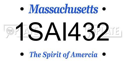 1SAI432 Massachusetts License Plate