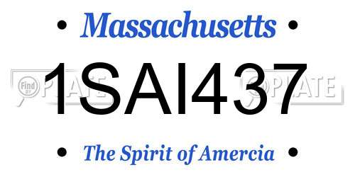 1SAI437 Massachusetts License Plate