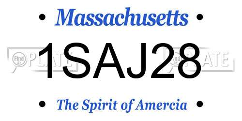 1SAJ28 Massachusetts License Plate