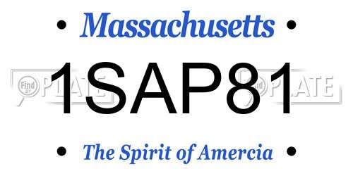1SAP81 Massachusetts License Plate