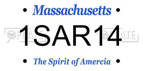 1SAR14 Massachusetts License Plate