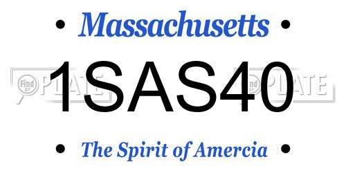 1SAS40 Massachusetts License Plate