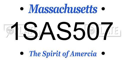 1SAS507 Massachusetts License Plate
