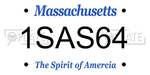 1SAS64 Massachusetts License Plate
