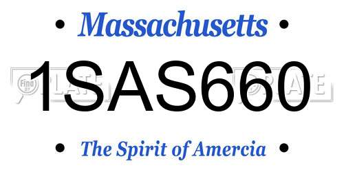 1SAS660 Massachusetts License Plate