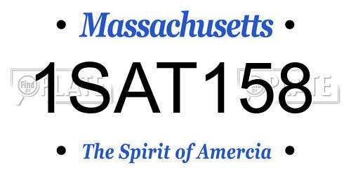 1SAT158 Massachusetts License Plate