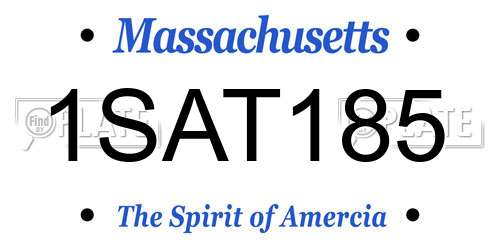 1SAT185 Massachusetts License Plate