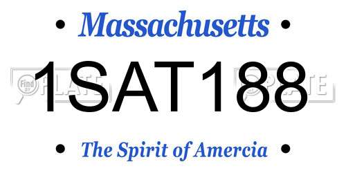 1SAT188 Massachusetts License Plate