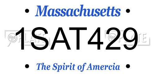 1SAT429 Massachusetts License Plate