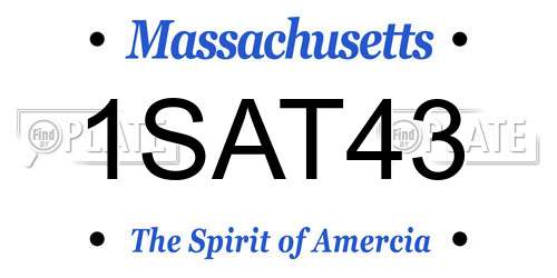 1SAT43 Massachusetts License Plate
