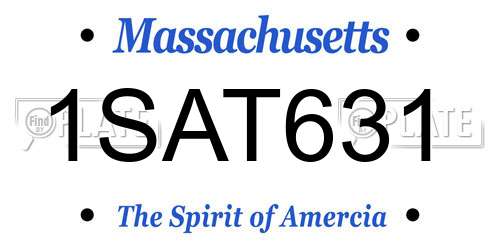 1SAT631 Massachusetts License Plate