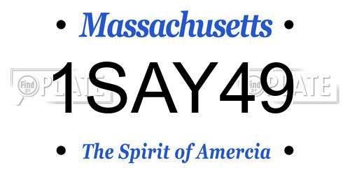 1SAY49 Massachusetts License Plate