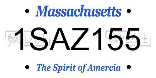 1SAZ155 Massachusetts License Plate
