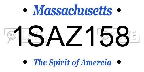1SAZ158 Massachusetts License Plate