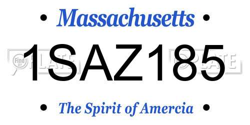 1SAZ185 Massachusetts License Plate