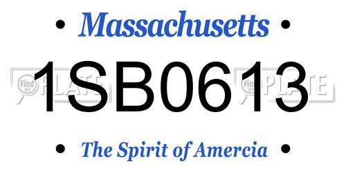 1SB0613 Massachusetts License Plate