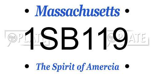 1SB119 Massachusetts License Plate
