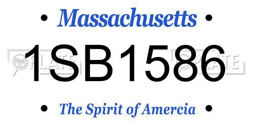 1SB1586 Massachusetts License Plate