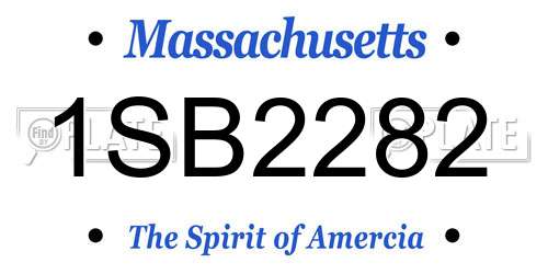 1SB2282 Massachusetts License Plate