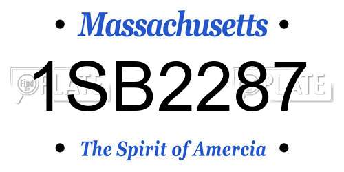 1SB2287 Massachusetts License Plate
