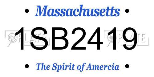 1SB2419 Massachusetts License Plate