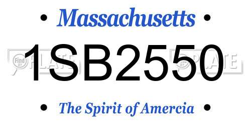 1SB2550 Massachusetts License Plate