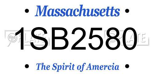 1SB2580 Massachusetts License Plate