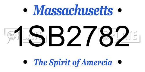1SB2782 Massachusetts License Plate